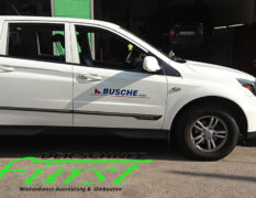 Ssang Yong PickUp Doppelkabine mit THE BOSS Schneeschild bereit für den WInterdiensteinsatz