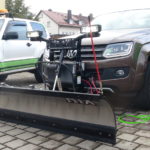 VW Amarok mit geradem THE BOSS 215 cm Edelstahl Schneeschild