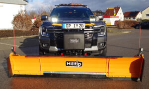 HILLTIP SFP SnowStriker 18-26 Teleskopschneeschild in der ausgefahrenen Maximalbreite an einem Ford Ranger NG 2024
