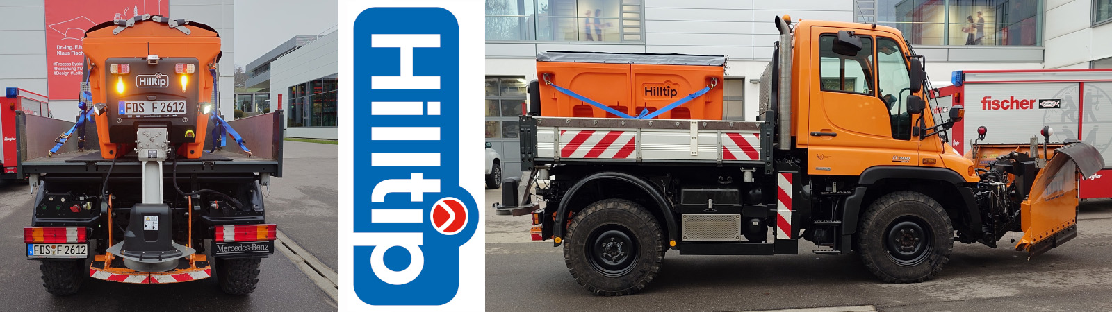 HILLTIP Salzstreuer für den Winterdienst mit dem Mercedes-Benz Unimog HILLTIP Salzstreuer für den Winterdienst mit dem Mercedes-Benz Unimog
